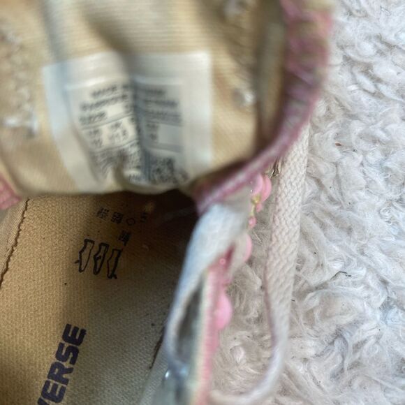 Converse little girl pink Bling low top lace up pink sneakers size 12 - Picture 9 of 12